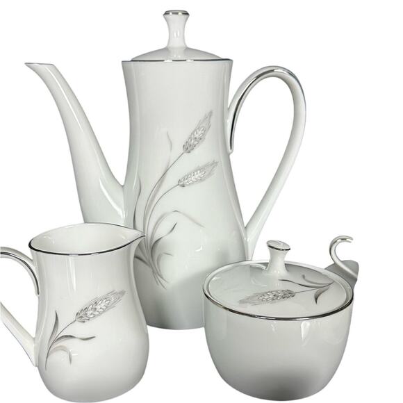 Noritake Prosperity Coffee Set w/Sugar Creamer 6 Cups/Saucers Japan 1960's-70's - Picture 4 of 10